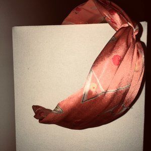 Martini Silk Top Knot Headband Pink with cherries